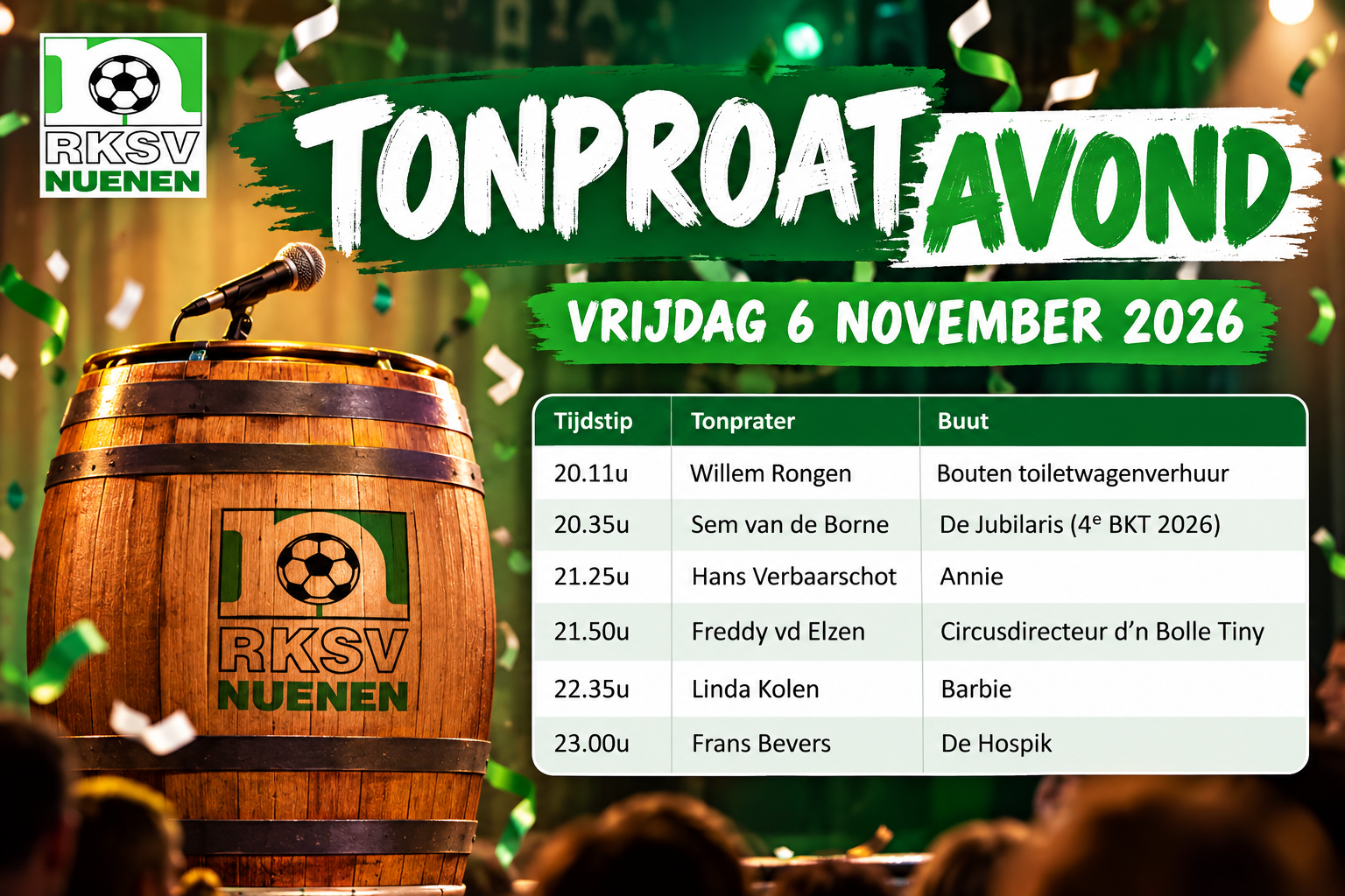 Tonproaten bij RKSV Nuenen 6 November