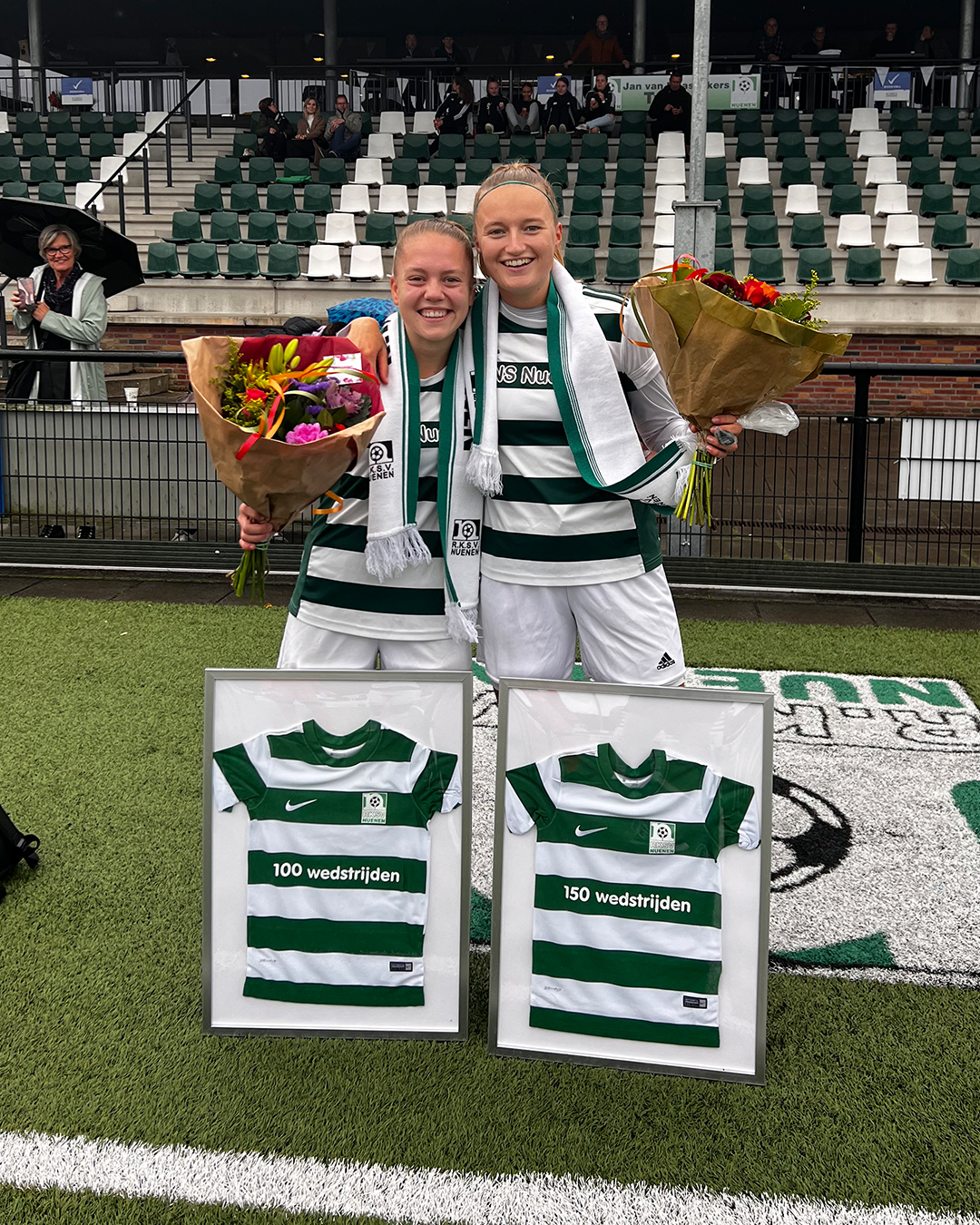Luka Lagendijk en Evie Vromans samen 250 wedstrijden in RKSV Nuenen VR1
