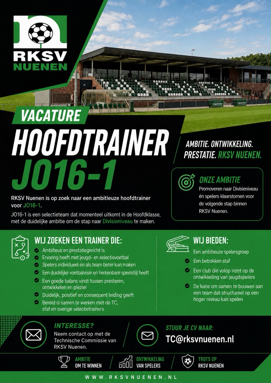 Vacature Hoofdtrainer JO16-1