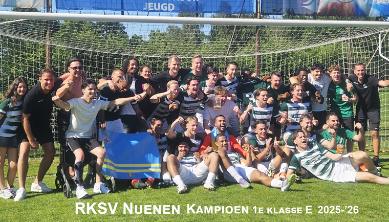 RKSV Nuenen kampioen 1e klasse E na misstap SV Deurne